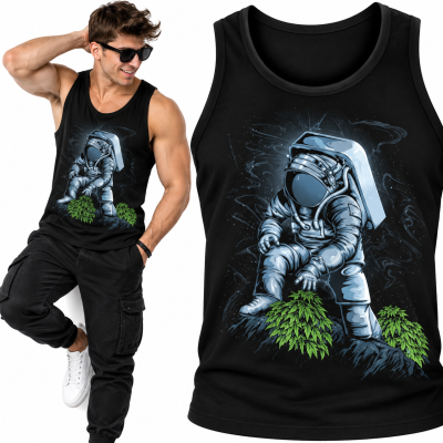 TANK TOP ŚMIESZNY ASTRONAUT CANNABIS